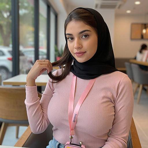 Young Woman in Modern Café