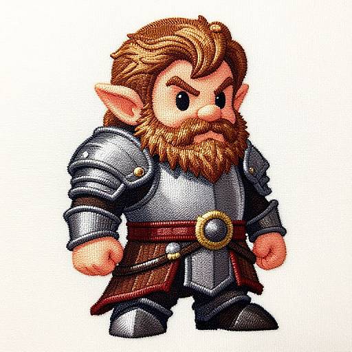 Trapunto Quilting Dwarven Fighter