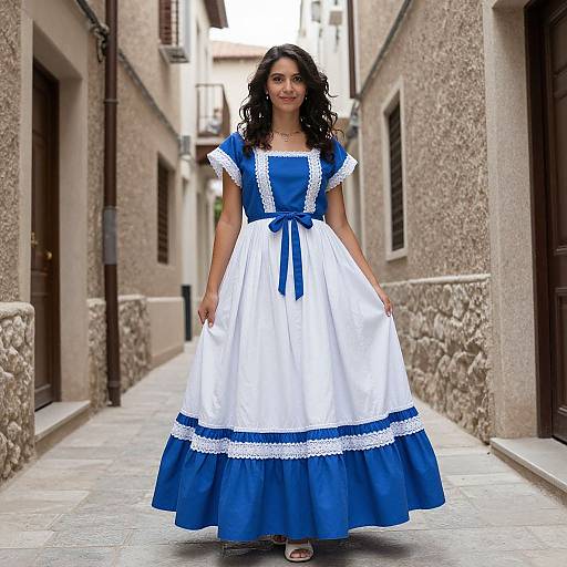 Greek-Inspired Woman in Alley