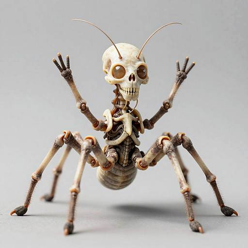 Silicate-Armored Octopedal Arachnid with Skeletal Head