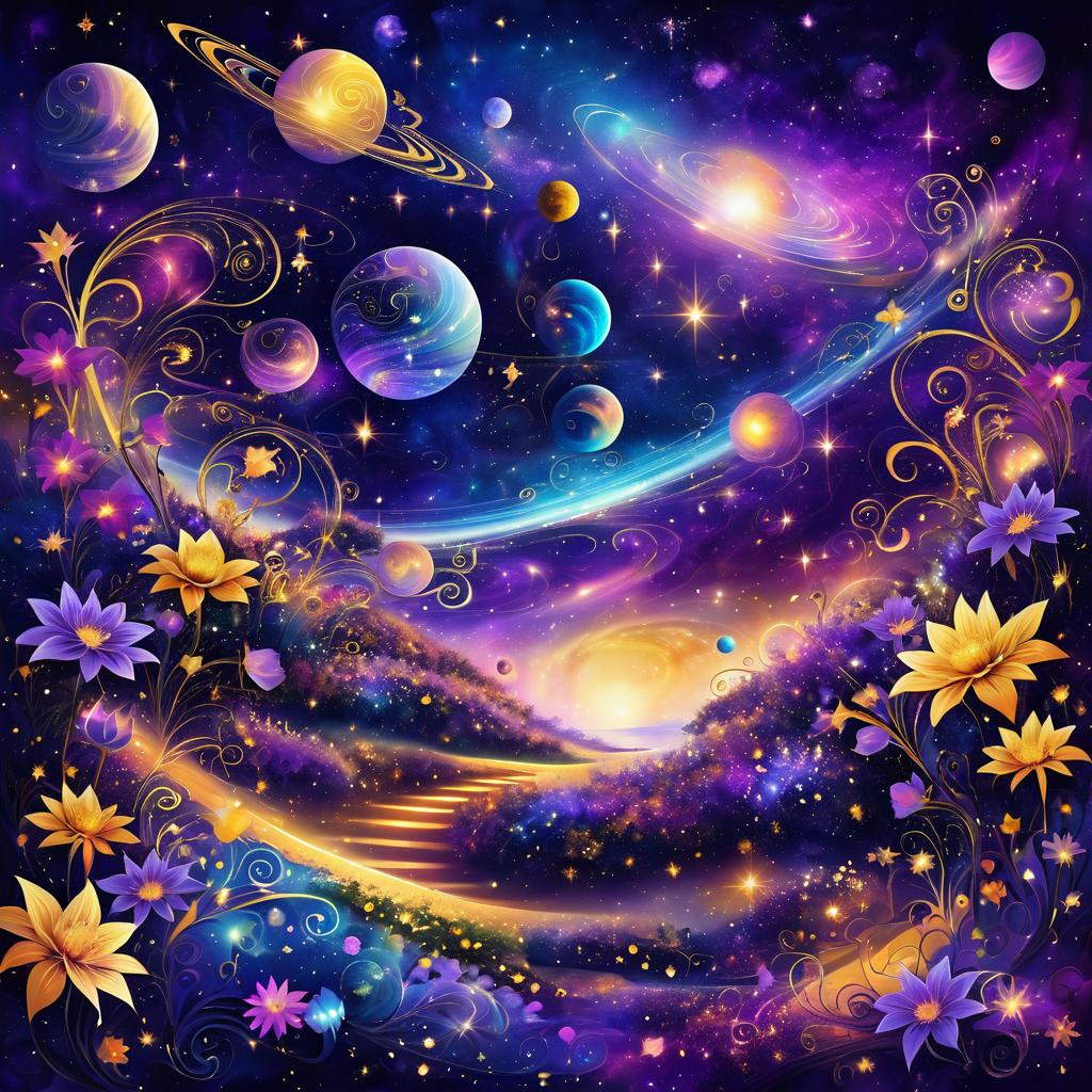 Cosmic Garden of Dreamlike Wonders