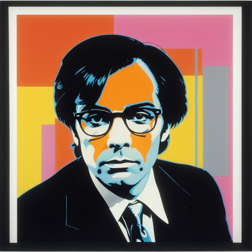 Vibrant Warhol-style Matte Portrait Art