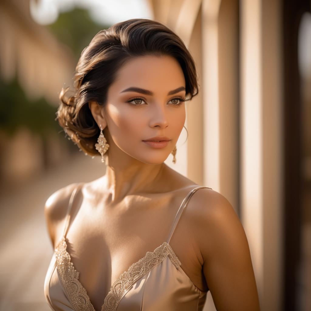 Elegant Sepia Portrait of Latin Woman