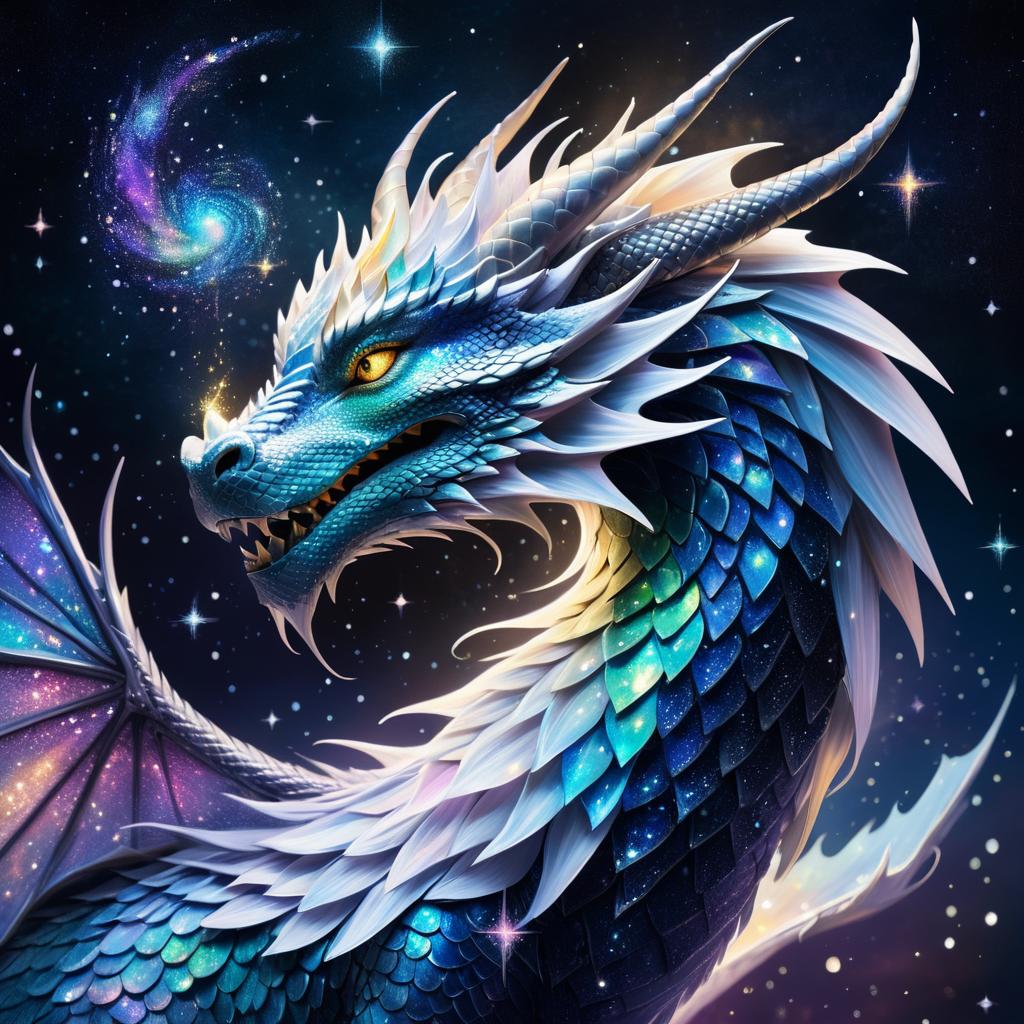 Ethereal Cosmic Dragon in Starlight