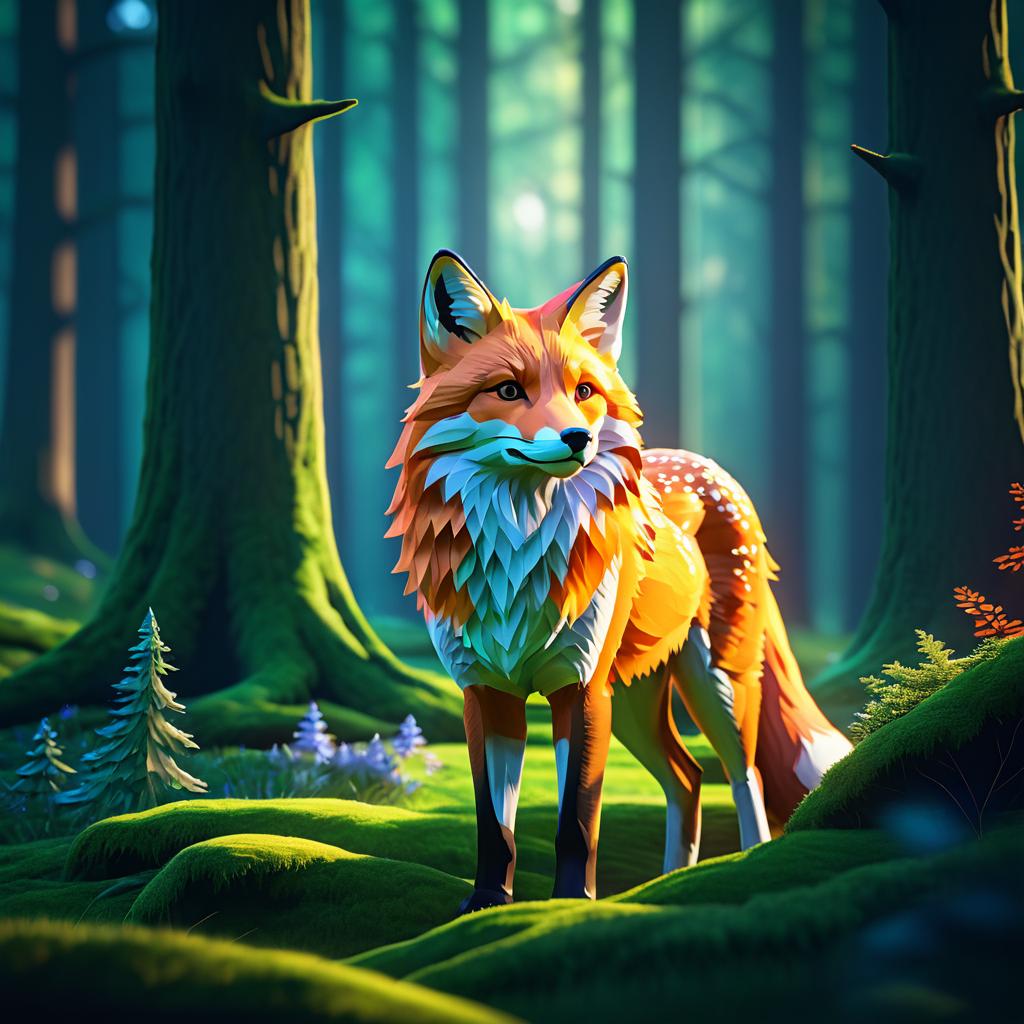 Majestic Fox in Serene Forest Glade