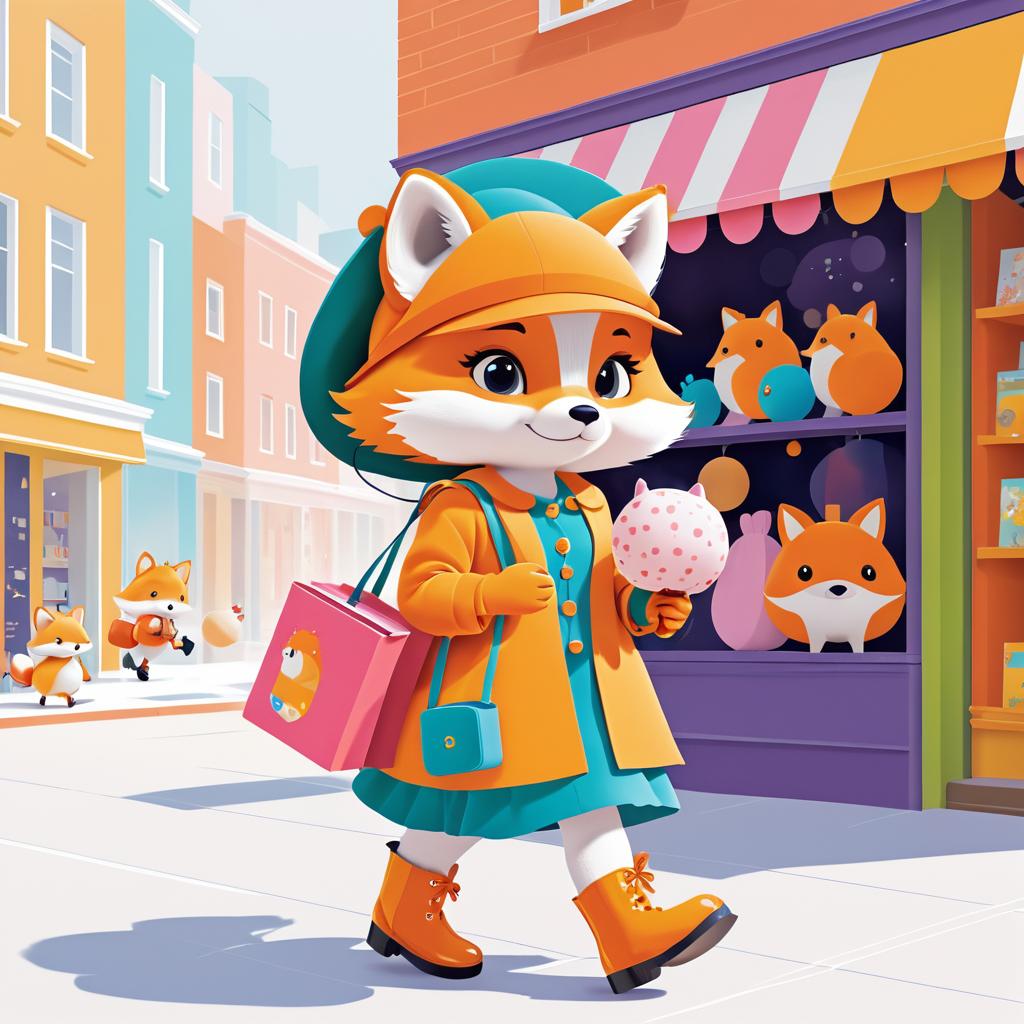 Cute Fox in Dress at Bookstore