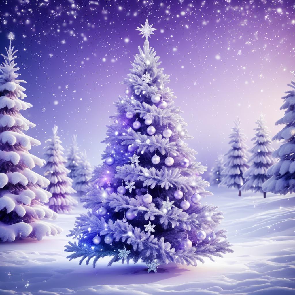 Enchanting Lavender Christmas Tree Scene