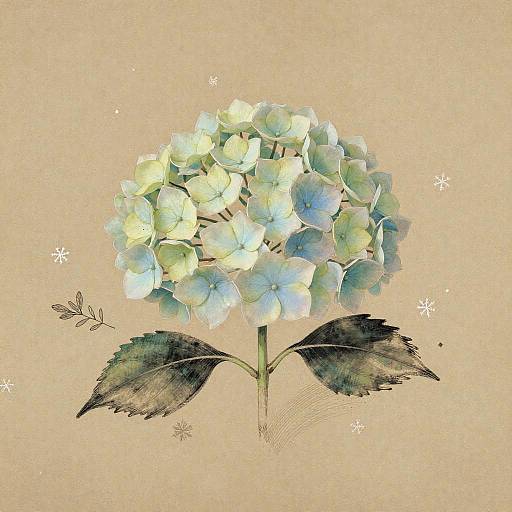 Vintage Mint Green Hydrangea Art