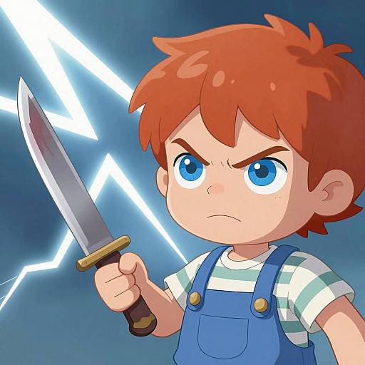 Fierce Child with Knife and Lightning