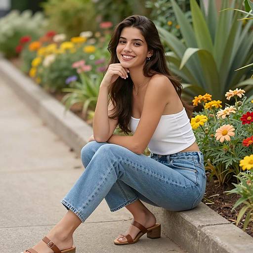 Young Woman in Garden Setting Portrait
