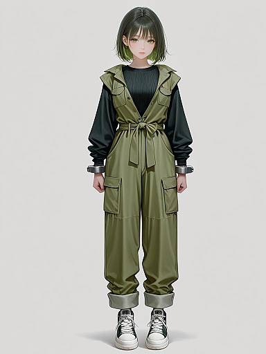 Urban Olive Jumpsuit Full-Body Shot