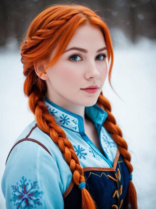 Lifestyle costume photo of Anna (frozen). Cosplay clothes