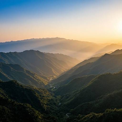 Panoramic Misty Mountain Vista