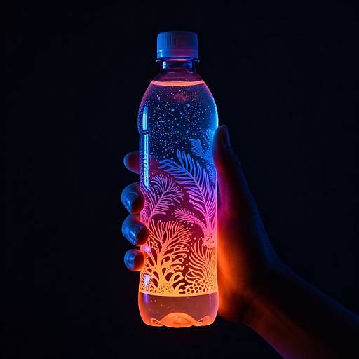 Neon Noir Hand Holding Marine Bottle