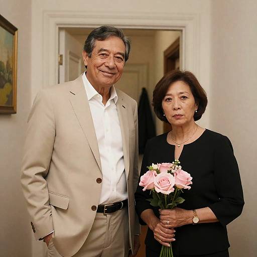 Elegant Hallway Portrait of Older Couple