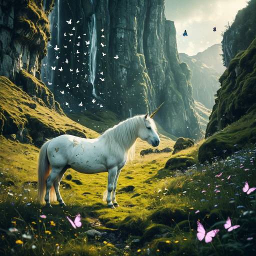 Mystical Unicorn in Enchanted Meadow Mystical Unicorn in Enchanted Meadow