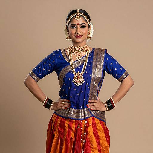 Indian Woman in Traditional Gujarati Folk Dance Dress