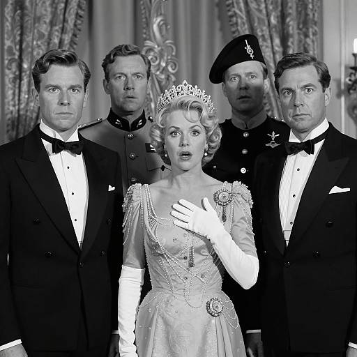 Elegant Formal Gathering in Black and White