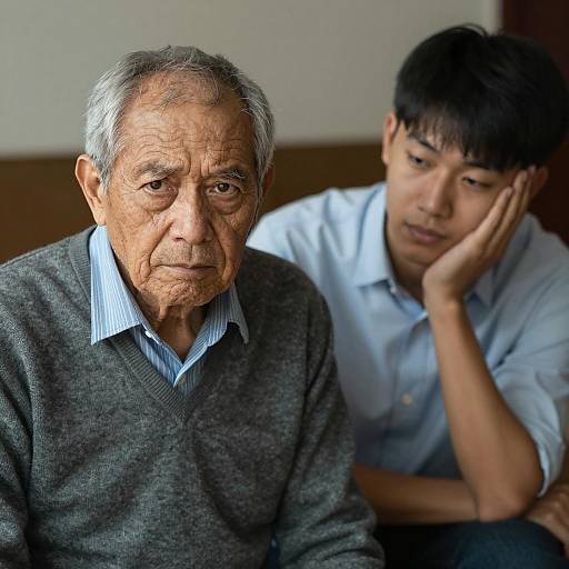 Intense Portrait of Two Men Indoors