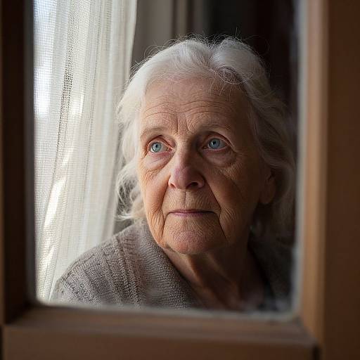 Portrait of Elderly Nordic Woman in Sunlight