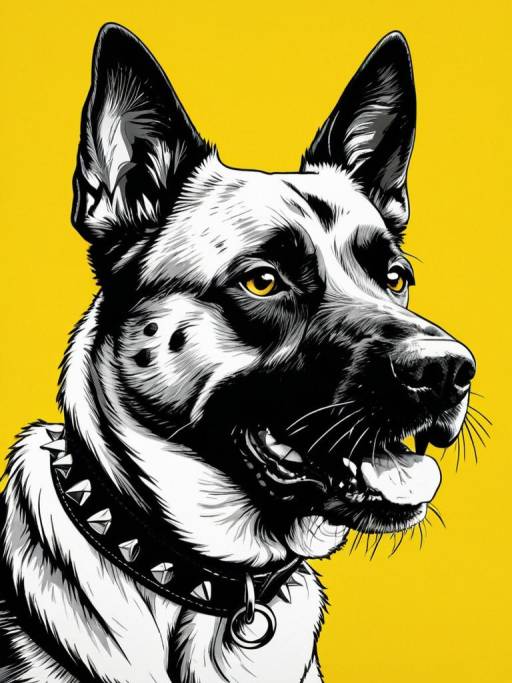 Strong Muscular Dog Pop Art Portrait