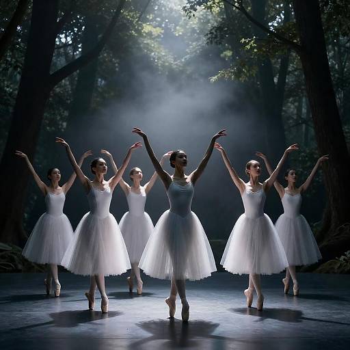 Dramatic Ballerinas in a Mystic Forest
