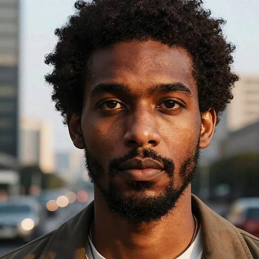 Close-up Portrait of Man with Van Dyke Beard