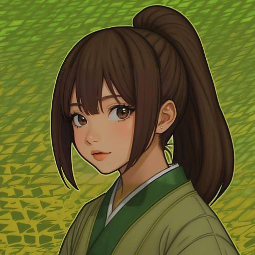 Illustration of Ogino chihiro, sen to chihiro no kamikakushi in the style of Feral lemma