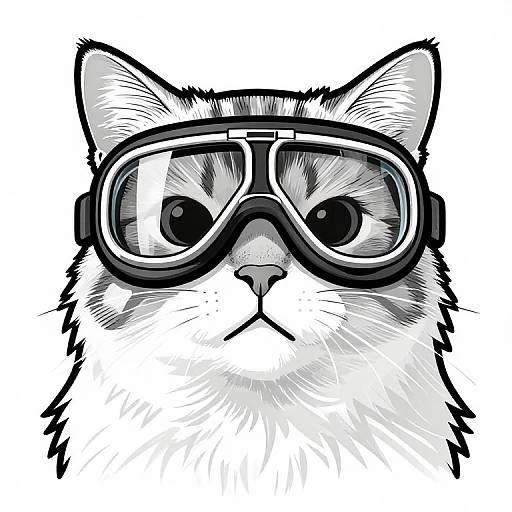 Fluffy Cat with Aviator Goggles Comic