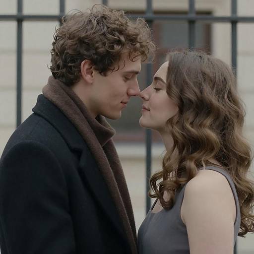 Intimate Close-Up of Young Couple