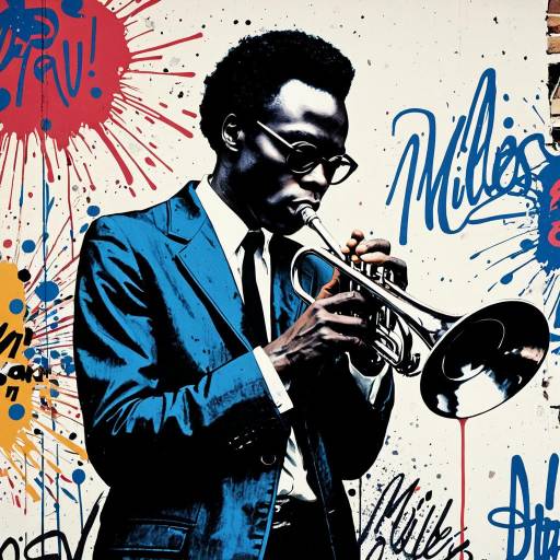 Graffiti Artwork of Miles Davis Playing Trumpet