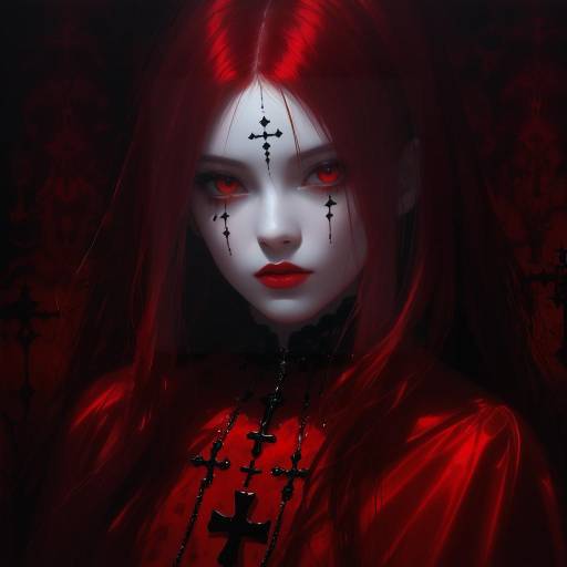 Gothic Portrait of a Red-Haired Muse