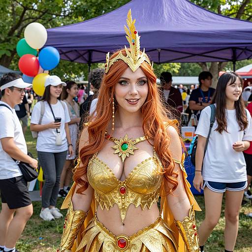 Vibrant Outdoor Costume Festival Scene