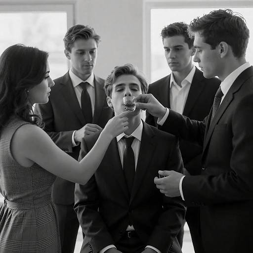 Dramatic Black and White Group Portrait