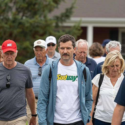 Group of People Walking Outdoors