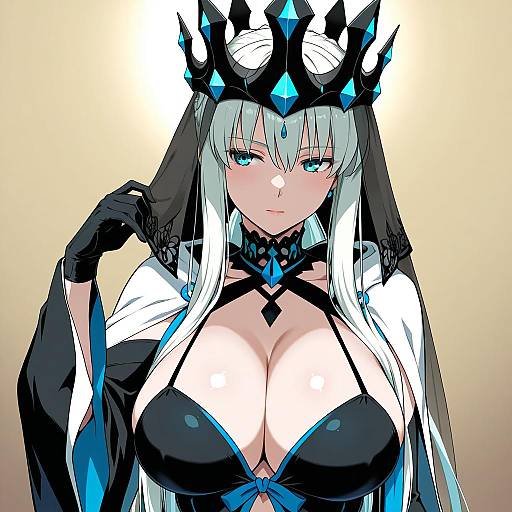 Illustration of Morgan le fay (queen of winter) (fate), fate/grand order in the style of Puge