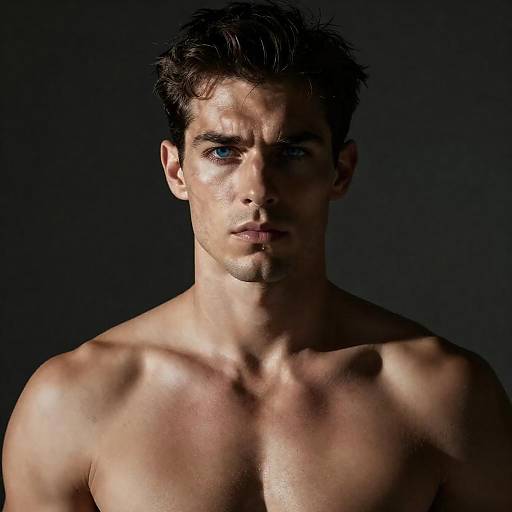 Shirtless Man with Dramatic Lighting