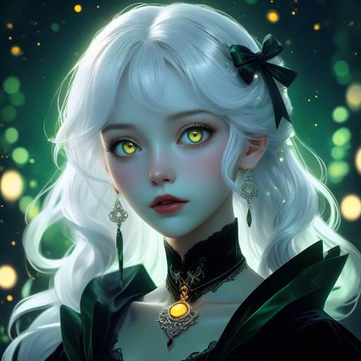 Ethereal Anime Portrait with Gothic Aesthetic