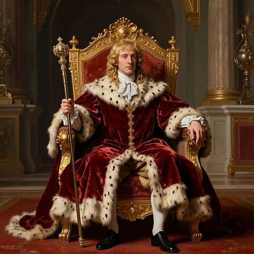 Blond Prince on Baroque Throne