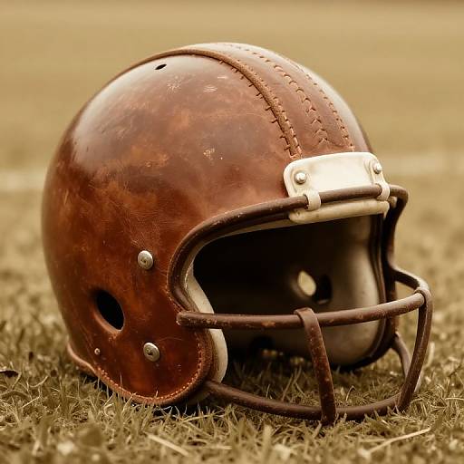 Vintage Leather Football Helmet Portrait