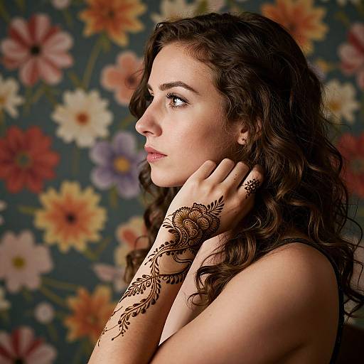 Photorealistic Portrait of Woman with Henna