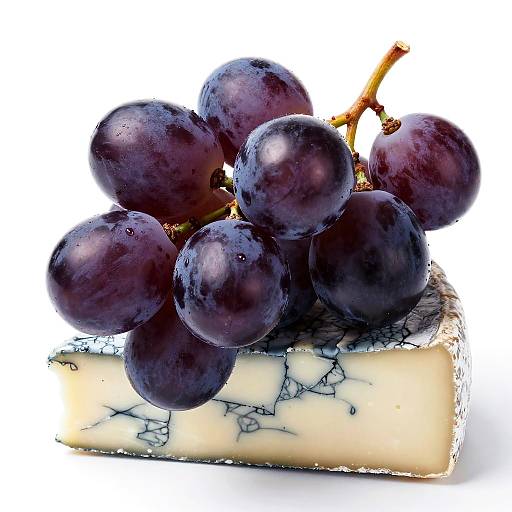 Dark Purple Grapes on Blue Cheese