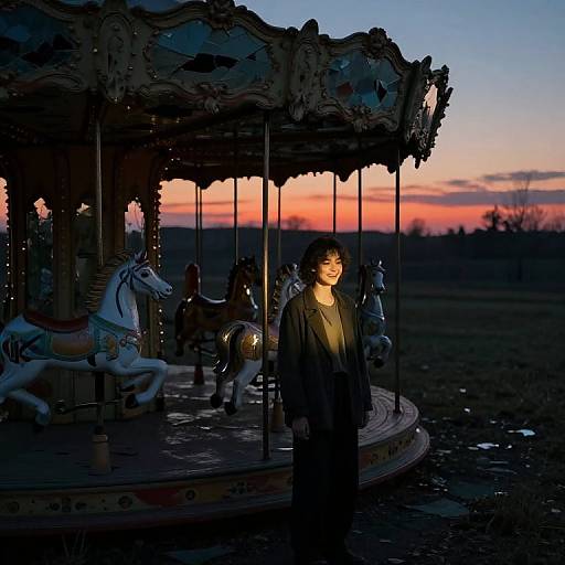 Haunting Portrait by Abandoned Carousel
