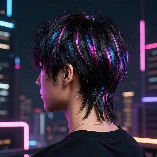 Futuristic Two-Block Hair Cyberpunk