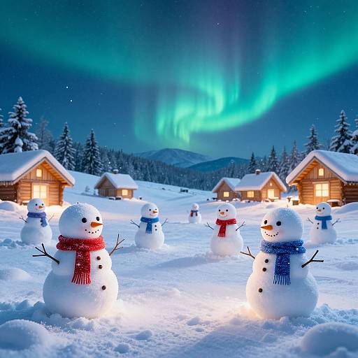 Whimsical Snowman Winter Wonderland