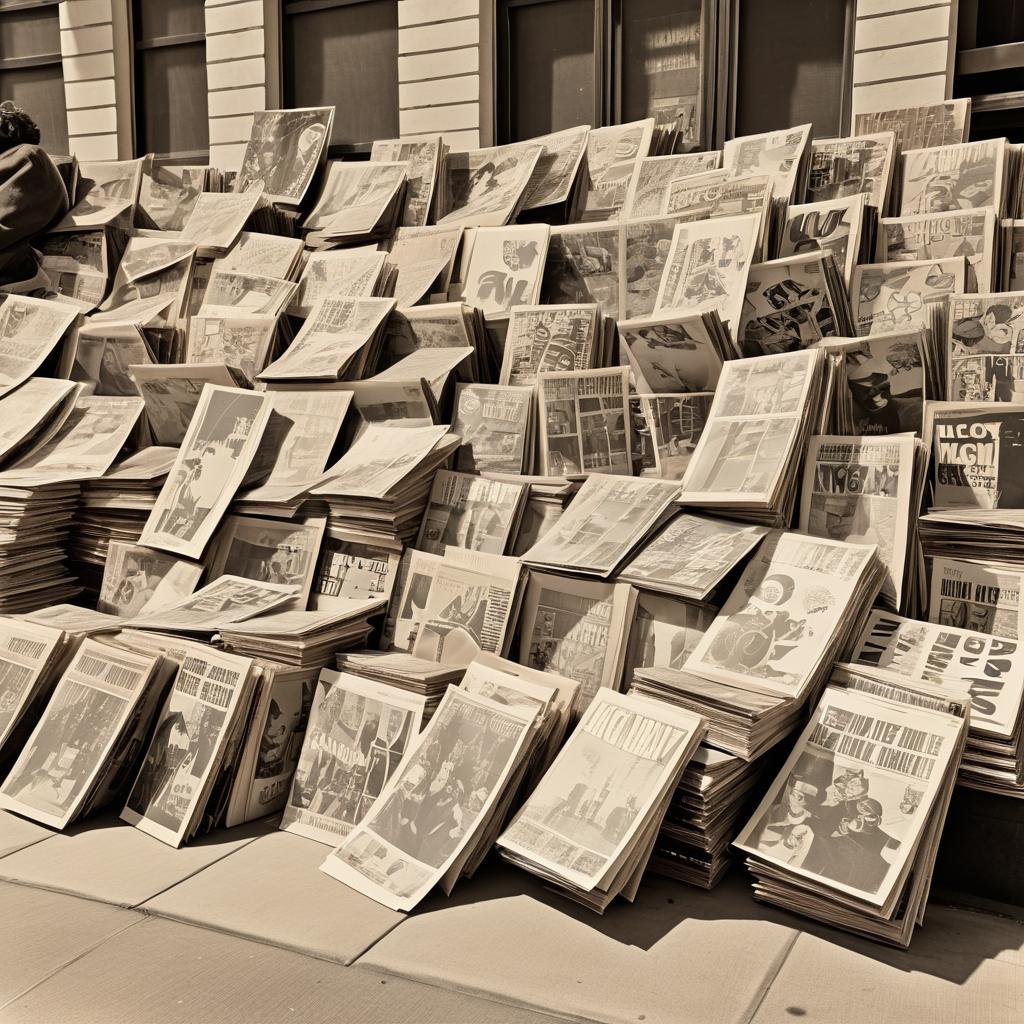 Vintage Comic Book Protest Scene