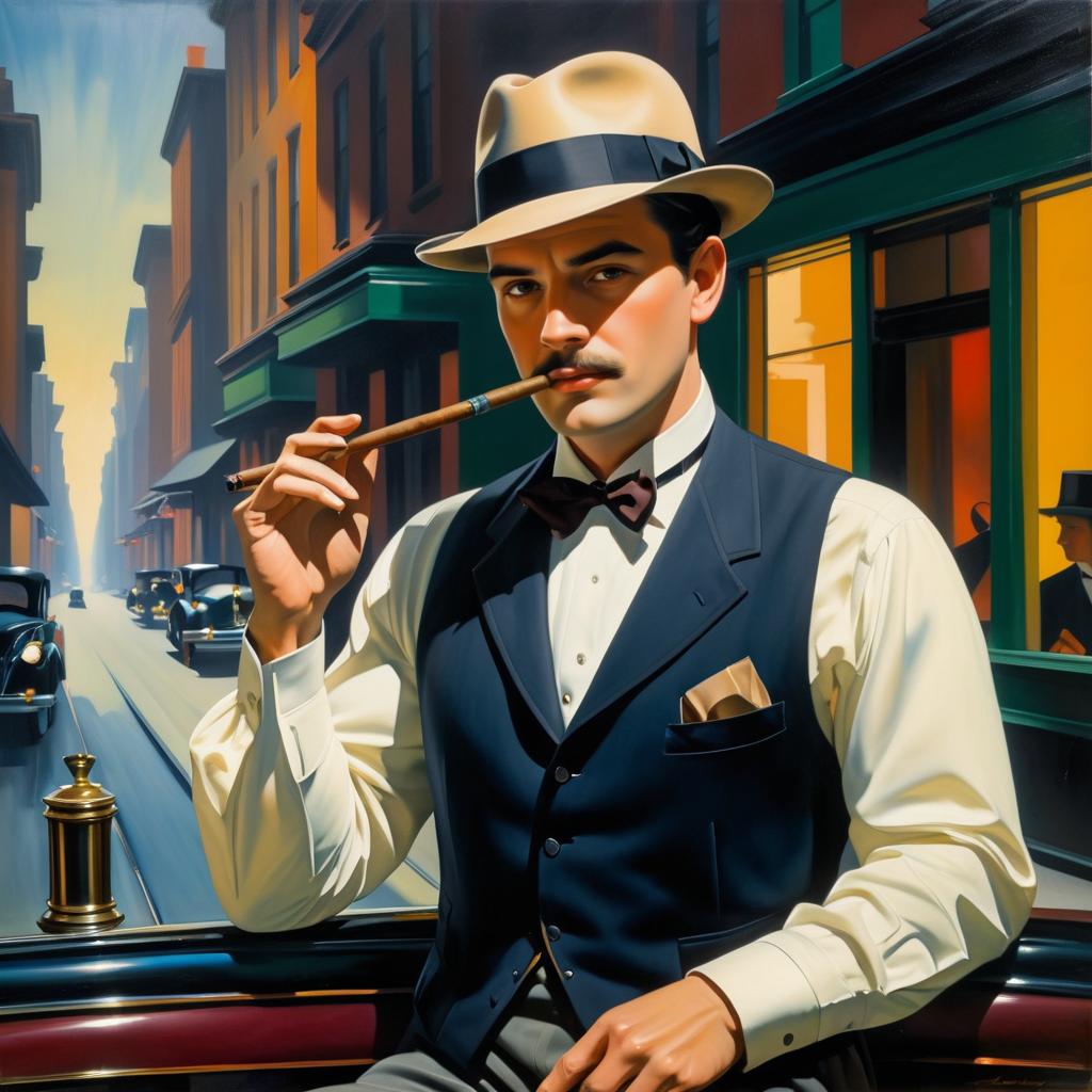 Dapper Gentleman in Hopper's Urban Elegance