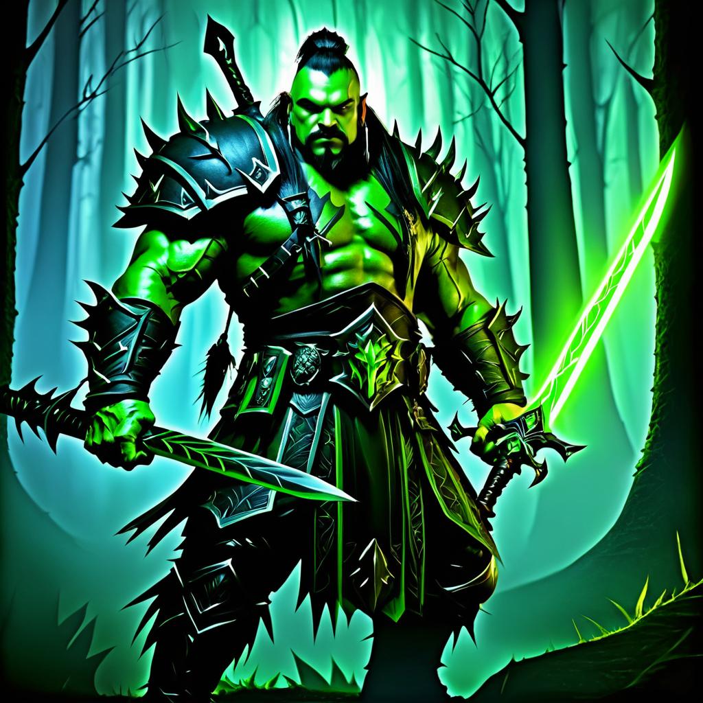 Epic Orc Blade Master in Dark Forest