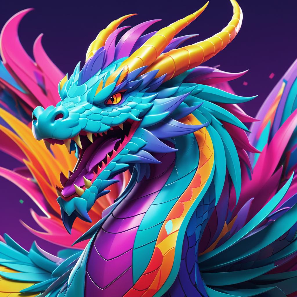 Quirky Colorful Dragon Esports Gamer Sticker