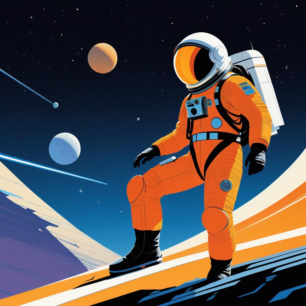 Minimalist Space Explorer Illustration